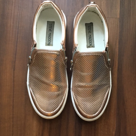 Steve Madden Shoes - Steve Madden Rose Gold Slip Ons